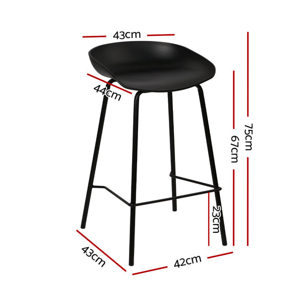 Artiss Set Of 2 Metal Bar Stools Black Benches Bar Stools