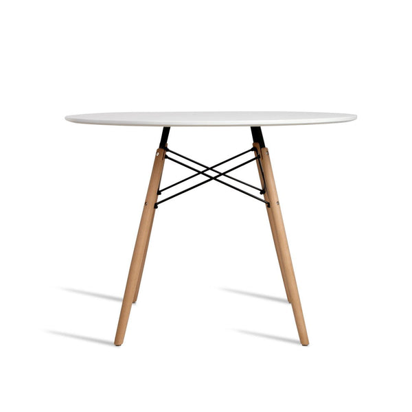 Artiss Dining Table 4 Seater Round Replica Dsw Eiffel Kitchen Timber White Dining Tables