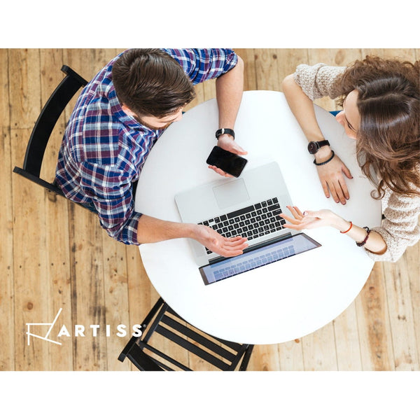 Artiss Dining Table Round 4 Seater Replica Tables Cafe Timber White 90Cm Dining Tables