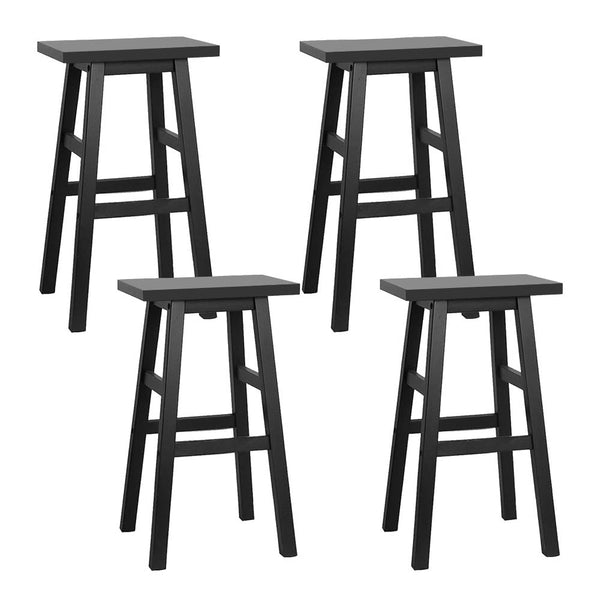 Artiss Set Of 4 Beech Wood Bar Stools Black Benches Bar Stools