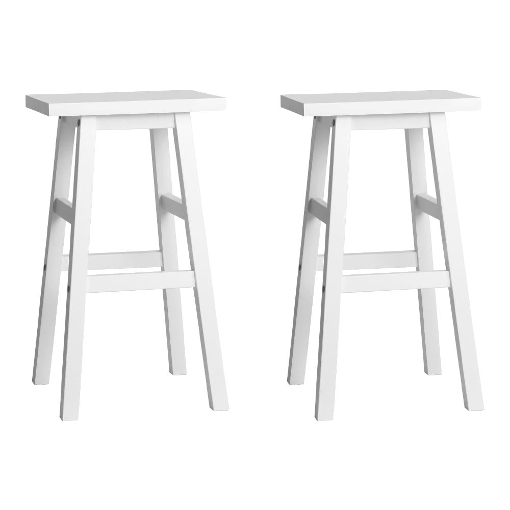 Artiss Set Of 2 Beech Wood Bar Stools White Benches Bar Stools