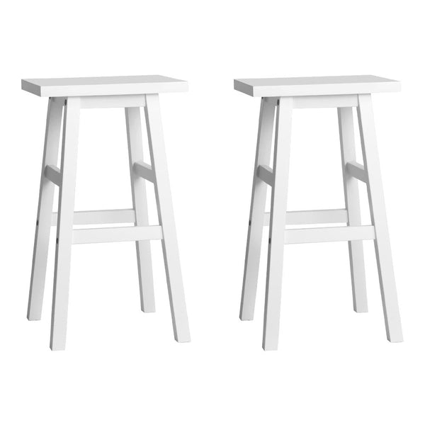 Artiss Set Of 2 Beech Wood Bar Stools White Benches Bar Stools