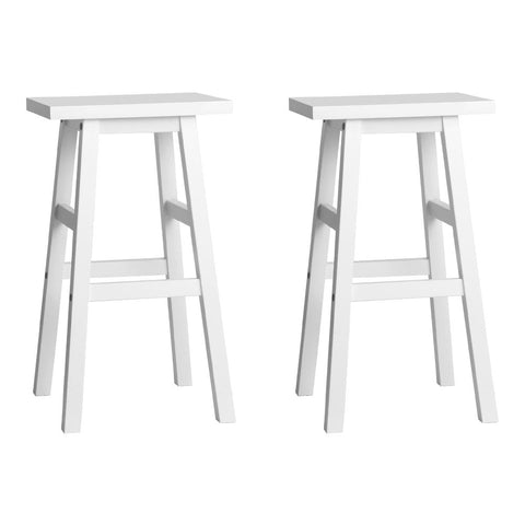 Artiss Set Of 2 Beech Wood Bar Stools White Benches Bar Stools