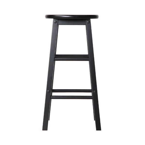 Benches Bar Stools Artiss Set Of 2 Beech Wood Backless Bar Stools Black