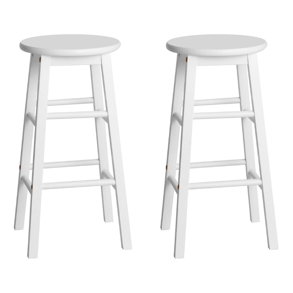 Artiss Set Of 2 Beech Wood Backless Bar Stools White Benches Bar Stools