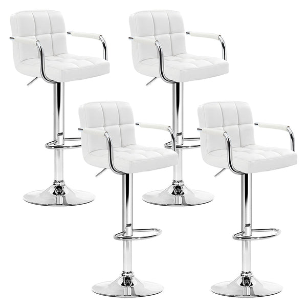 Artiss Set Of 4 Bar Stools Gas Lift Swivel Steel And White Benches Bar Stools