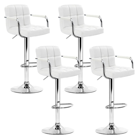 Artiss Set Of 4 Bar Stools Gas Lift Swivel Steel And White Benches Bar Stools