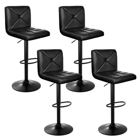 Artiss Set Of 4 Bar Stools Pu Leather Criss Cross Style Black Benches Bar Stools