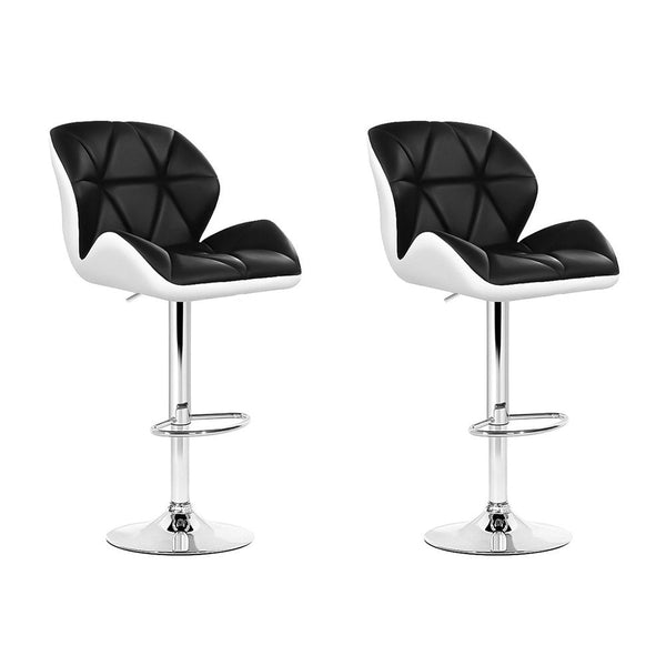 Artiss Set Of 2 Kitchen Bar Stools White Black And Chrome Benches Bar Stools