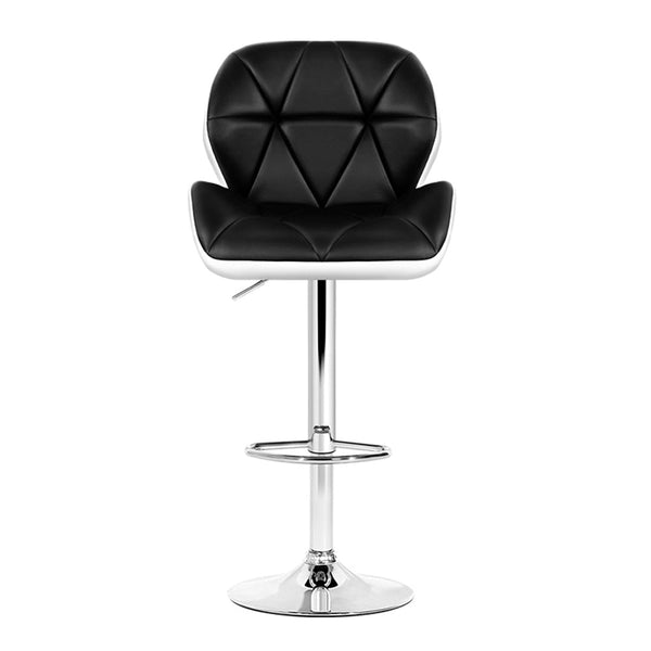 Artiss Set Of 2 Kitchen Bar Stools White Black And Chrome Benches Bar Stools