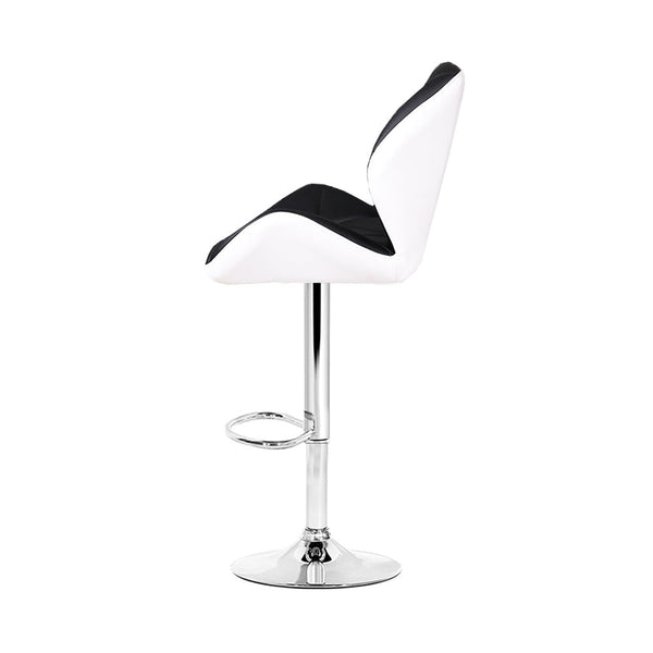 Artiss Set Of 2 Kitchen Bar Stools White Black And Chrome Benches Bar Stools