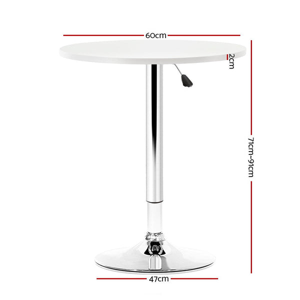 Artiss Bar Table Kitchen Tables Swivel Round Metal White Bar Tables