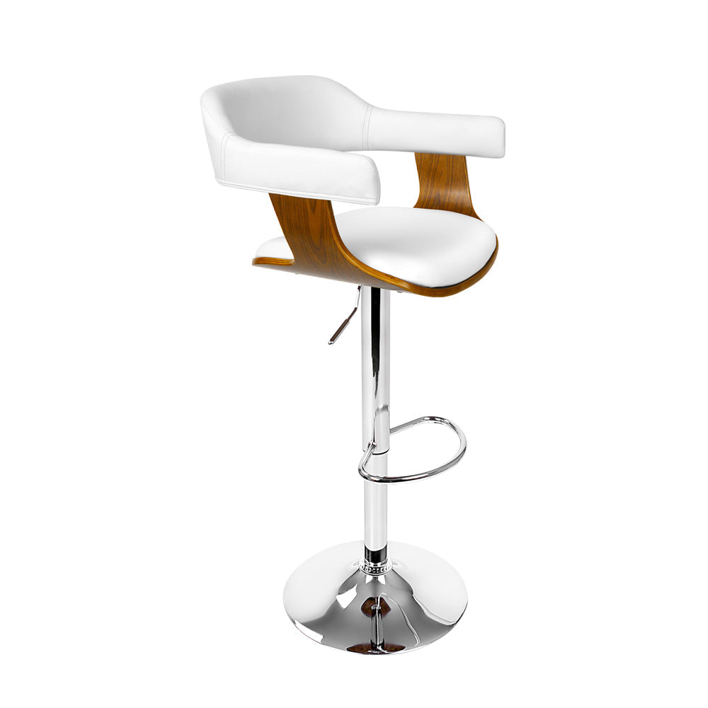 Artiss Pu Leather Bar Stool White And Chrome Benches Bar Stools