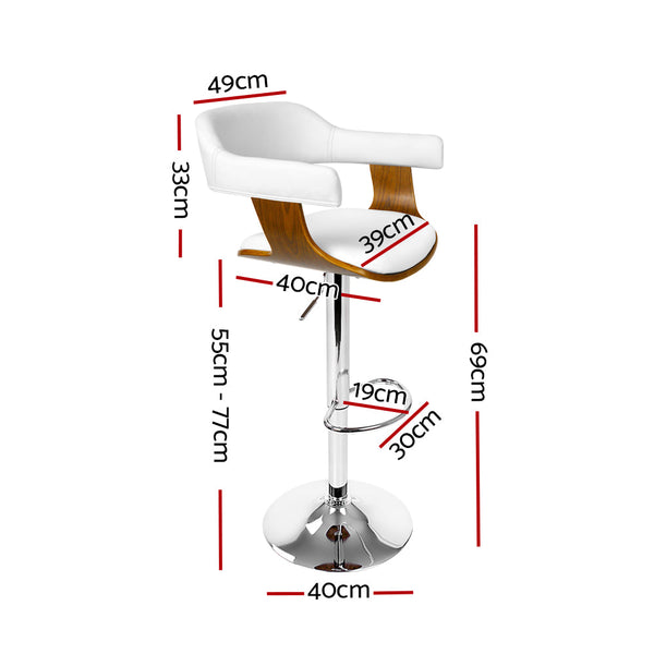 Artiss Pu Leather Bar Stool White And Chrome Benches Bar Stools