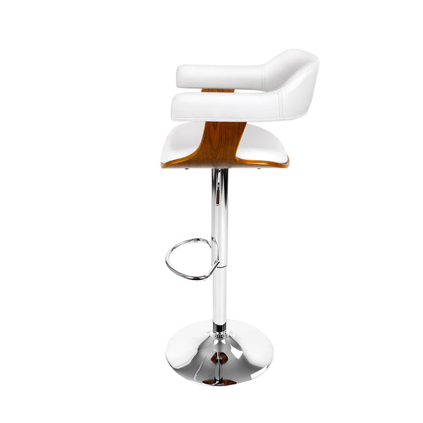 Artiss Pu Leather Bar Stool White And Chrome Benches Bar Stools