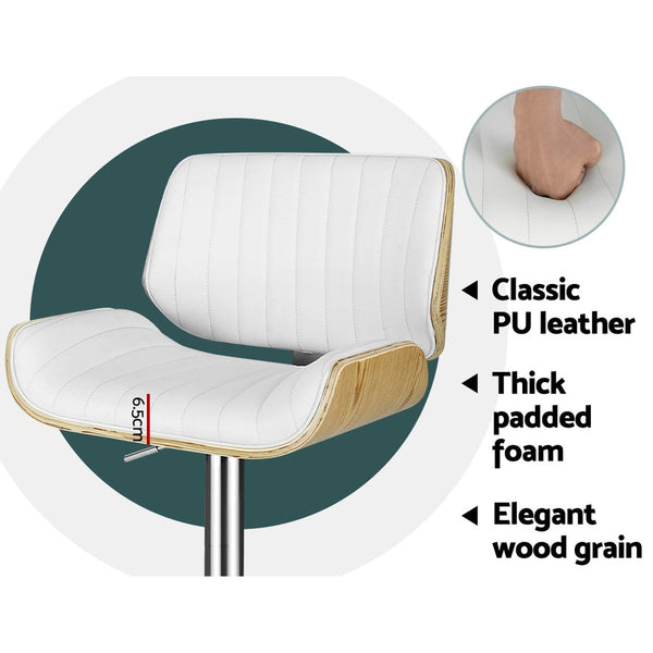 Artiss Bar Stools Kitchen Chairs Metal Barstool Dining Swivel White Benches Bar Stools