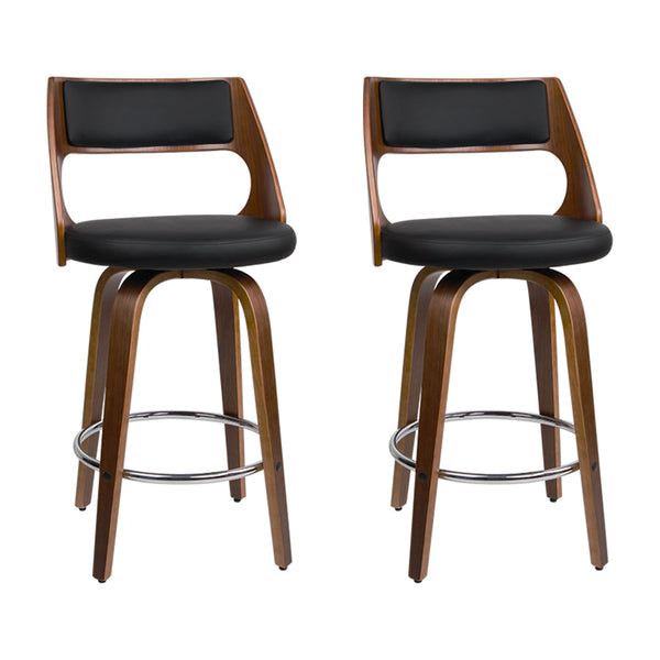 Artiss Set Of 2 Bar Stools Pu Leather Black And Benches Bar Stools