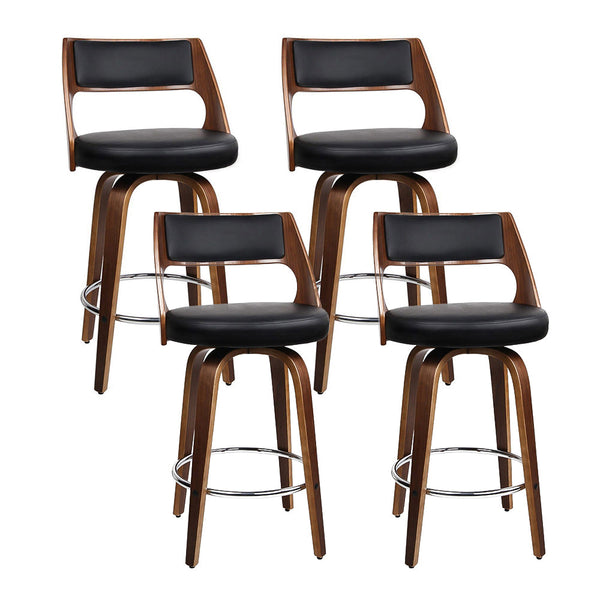 Artiss Set Of 4 Bar Stools Pu Leather Black And Benches Bar Stools