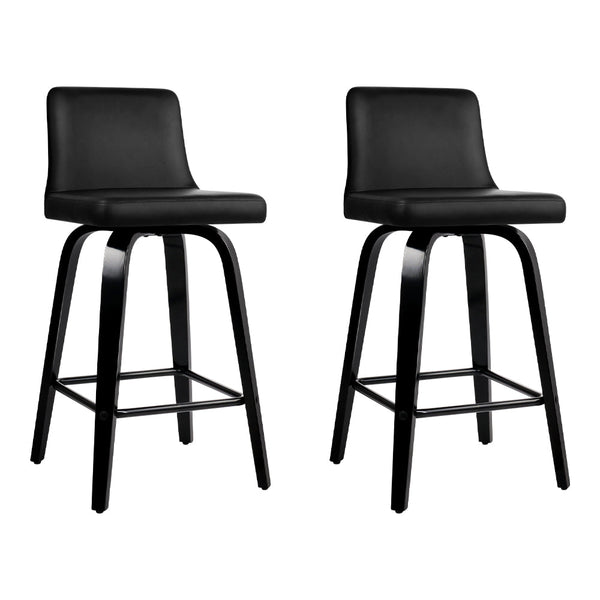 Artiss Set Of 2 Pu Leather Bar Stool Black Benches Bar Stools
