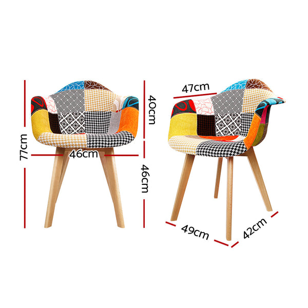 Artiss Set Of 2 Fabric Dining Chairs