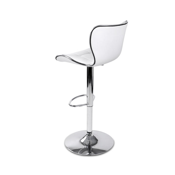 Artiss Set Of 2 Pu Leather Patterned Bar Stools White And Chrome Benches Bar Stools