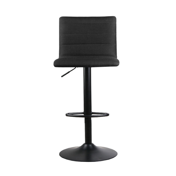 Artiss Set Of 2 Faux Linen Bar Stools Black Benches Bar Stools
