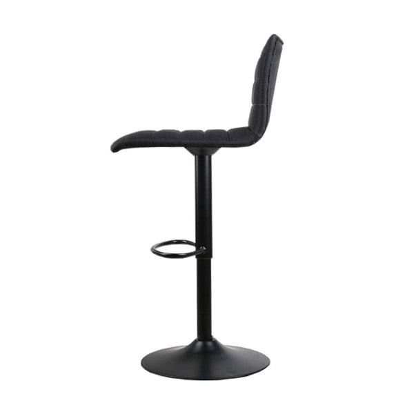 Artiss Set Of 2 Faux Linen Bar Stools Black Benches Bar Stools