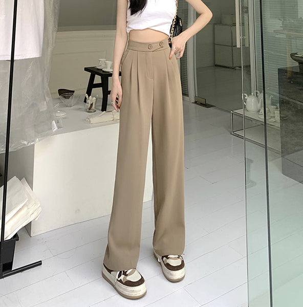 Womens New High Waist Loose Drape Suit Wide Leg Pants Product Information Size Women's Pants