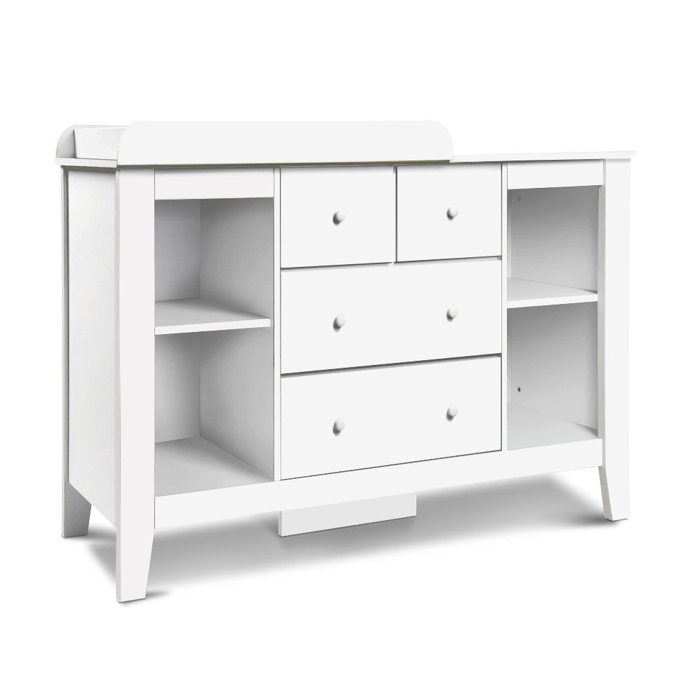 Keezi Little One Change Table Tall Boy Drawers Dresser Chest Storage Cabinet White Dressers & Chests Of Drawers