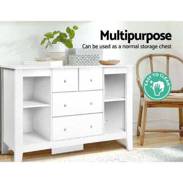Keezi Little One Change Table Tall Boy Drawers Dresser Chest Storage Cabinet White Dressers & Chests Of Drawers