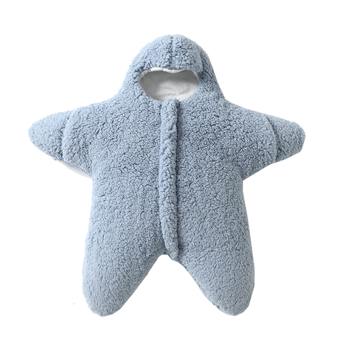 Baby Starfish Lamb Velvet Sleeping Bag Comfortable Newborn Male And Female Outing Winter Quilt Plus Cotton Thickening