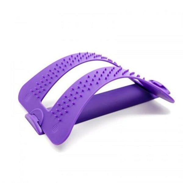 Back Stretcher Waist Relax Mate Lumbar Stretching Device With 3 Levels Workout Support Purple Massagers