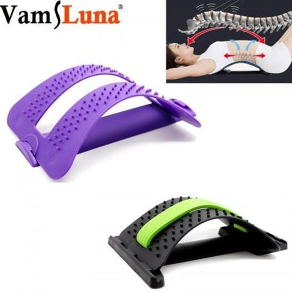 Back Stretcher And Waist Relax Mate Lumbar Stretching Device With 3 Levels Workout Support Purple