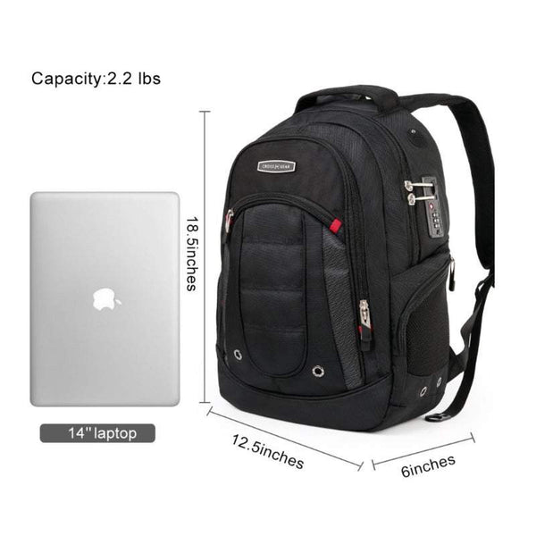 Laptop Backpack 15.6 Inch Laptops Tablets Storage Bag Usb Charging Port Combination Lock Laptop Cases & Bags
