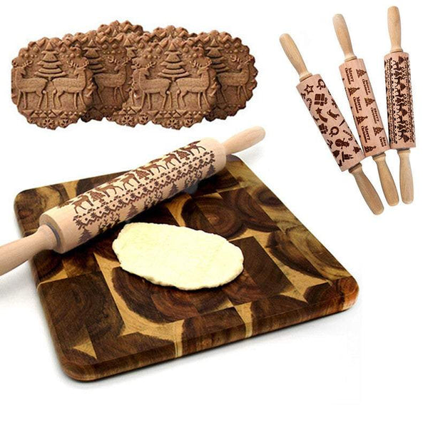 Embossed With Patterns Baking Tools Rolling Pins