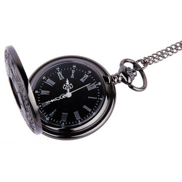 Veile Studios Baldr Pocket Watch Roman Numerals Quartz Black Pocket Watches