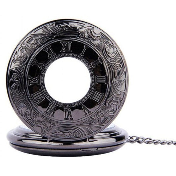 Veile Studios Baldr Pocket Watch Roman Numerals Quartz Black Pocket Watches