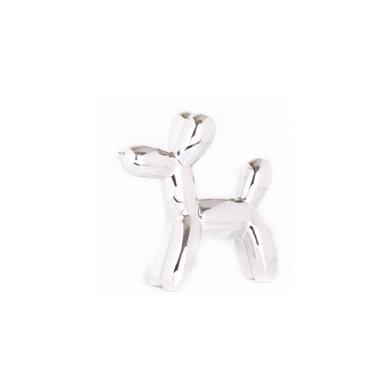 Modern Ceramic Balloon Dog Cute Kids Gift Home Decor With High Gloss Finish Silver Money Boxes