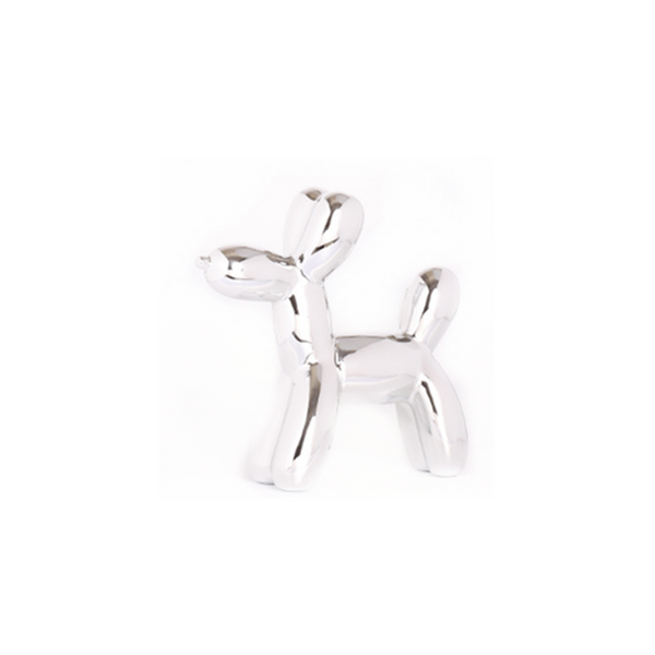 Modern Ceramic Balloon Dog Cute Kids Gift Home Decor With High Gloss Finish Silver Money Boxes