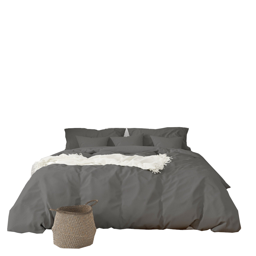 Balmain 1000 Thread Count Hotel Grade Bamboo Cotton Quilt Cover Pillowcases Set Queen Pewter Pillow Cases