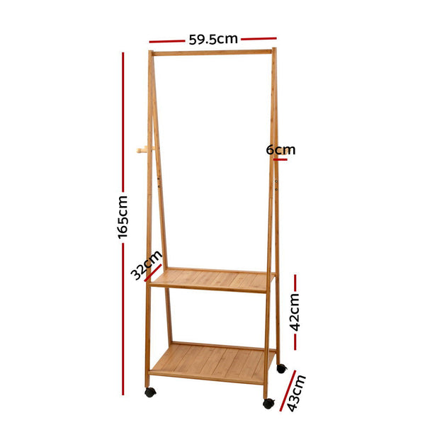 Artiss Bamboo Hanger Stand Clothes Rack Display Shelf Garment Racks