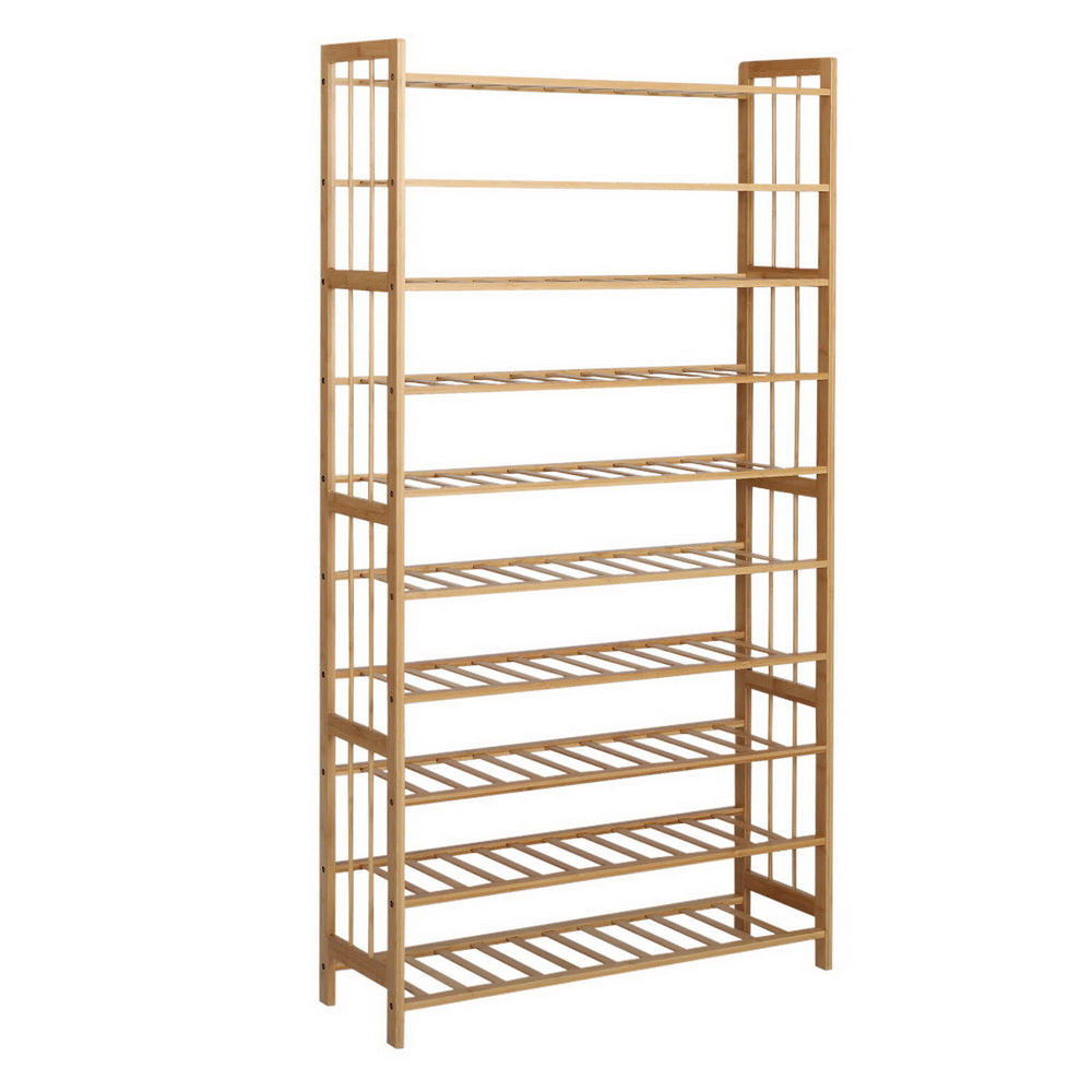 Artiss 10 Tier Bamboo Shoe Rack Shelf Stand Storage Organizer Shoe Racks