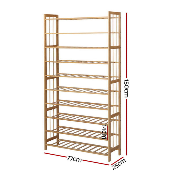 Artiss 10 Tier Bamboo Shoe Rack Shelf Stand Storage Organizer Shoe Racks