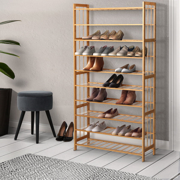 Artiss 10 Tier Bamboo Shoe Rack Shelf Stand Storage Organizer Shoe Racks