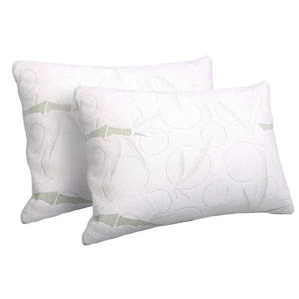 Giselle Set Of 2 Bamboo Pillow With Memory Foam Pillows
