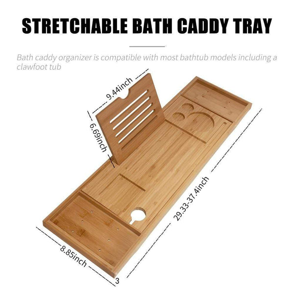 Bamboo Bathtub Tray Luxury Relaxation Self Care Bathroom Accessories Bath Caddies & Trays