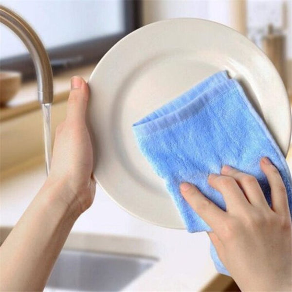 Bamboo Fiber Beauty Face Cloth Comfortable Wood Towel Small Squares Blue Angel