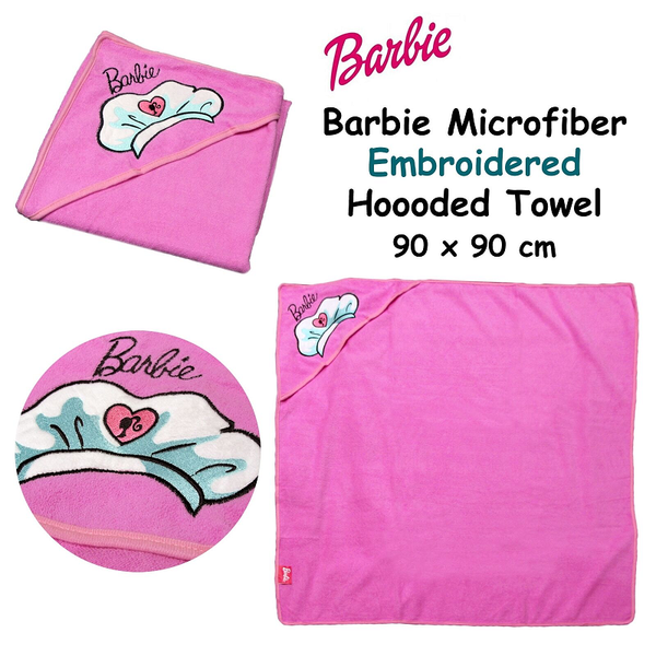 Barbie Embroidered Microfiber Hooded Towel Towels & Washcloths