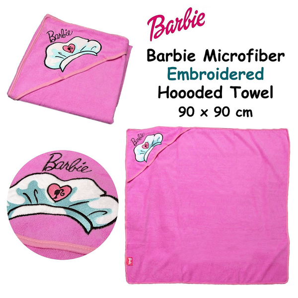 Barbie Embroidered Microfiber Hooded Towel