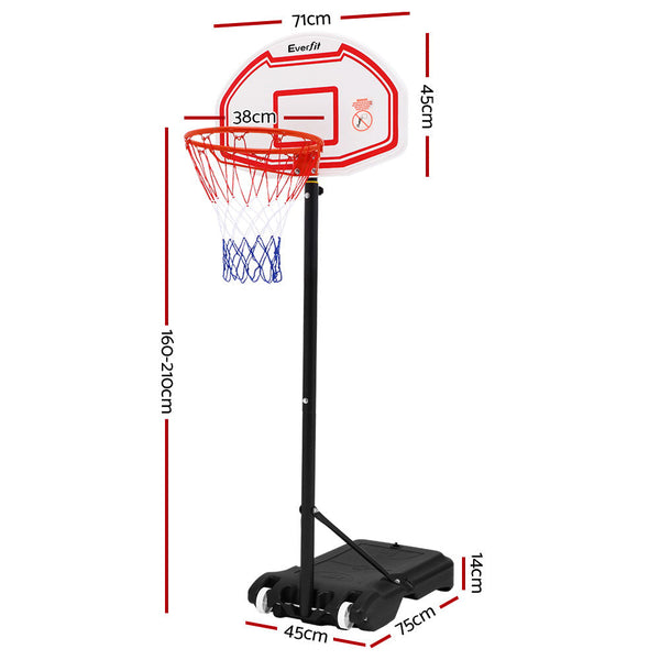 Everfit Pro Basketball Stand System Hoop Height Net Ring Basketball Backboards